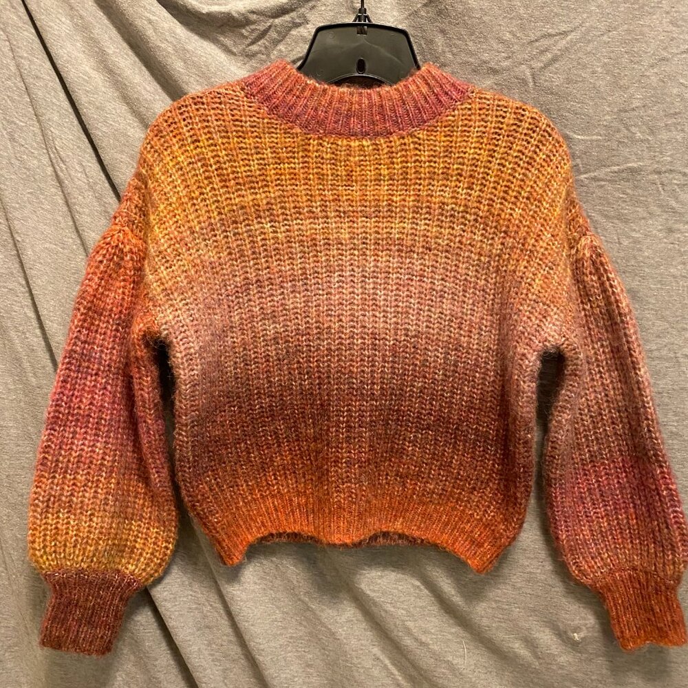 GB Girl's Size L Pink Mock Neck Balloon Sleeve Sweater Top - Picture 5 of 7